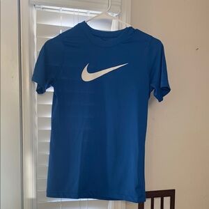 Nike Blue Dri-Fit Boy’s Youth Large T-Shirt with White Logo